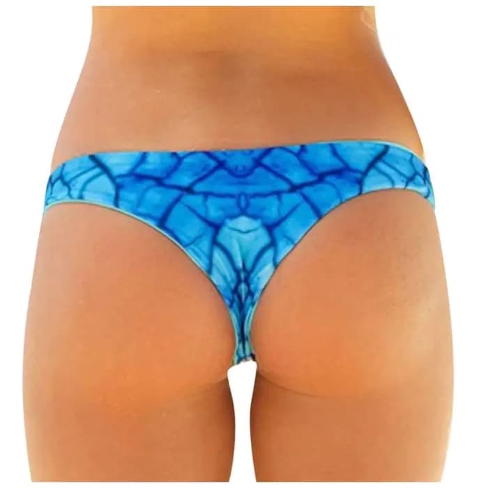 Femmes Vintage imprimé taille basse brésilien Bikini bas maillots de bain slips maillots de bain brésilien Bikini bas côté cravate string bain