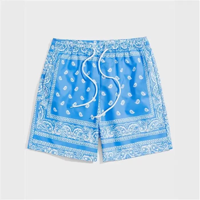 Tendance Bandana graphique plage court pour hommes mode d'été 3D imprimé maillot de bain ample décontracté Streetwear hawaïen pantalon court