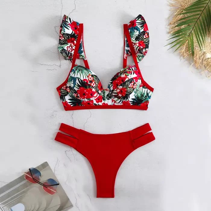 Maillot de bain deux pièces à armatures, Bikini, taille haute, Push Up, pour femmes, été
