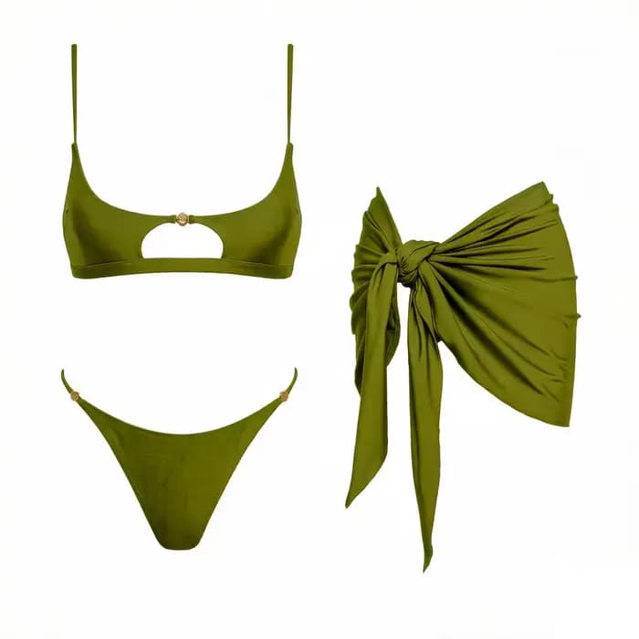 Nouveau 2026 Ensemble de 2 micro bikinis sexy pour femmes, maillot de bain avec chaîne, tenue de plage brésilienne