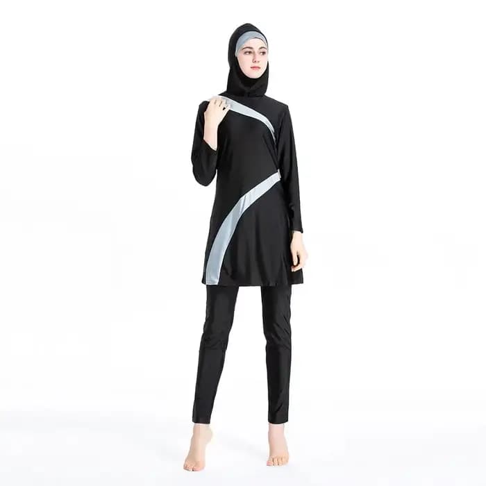 Maillot de bain musulman pour femmes, couverture complète modeste, Patchwork irrégulier, islamique,