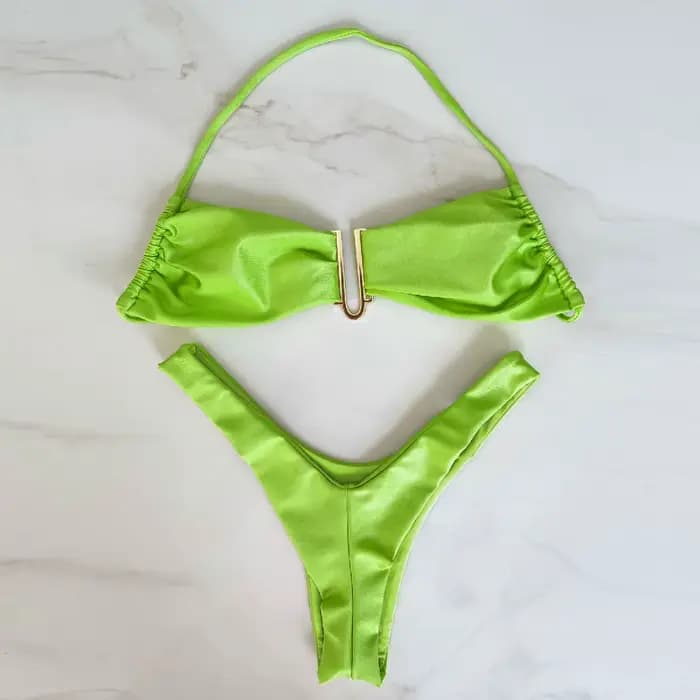 Maillot de bain deux pièces à armatures, Bikini, taille haute, Push Up, pour femmes, été