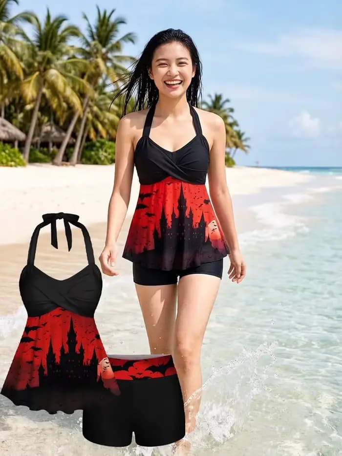 Maillot de bain tankini deux pièces pour femme