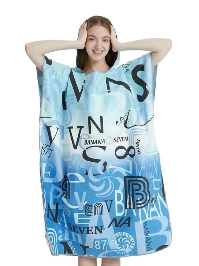 Poncho de plage en microcarence à séchage rapide pour adultes