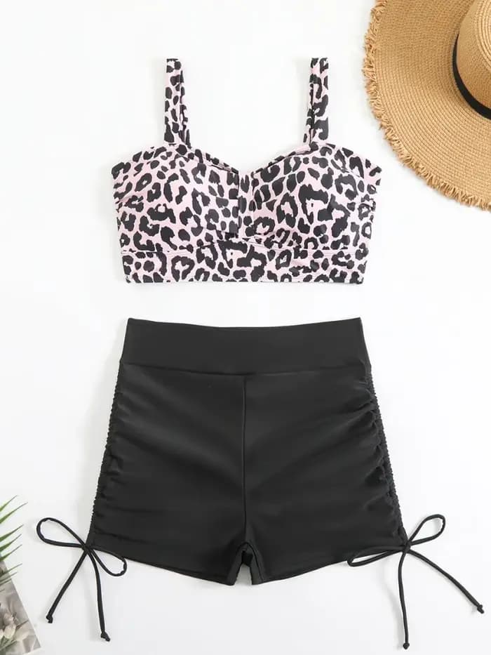 Bikini femmes maillot de bain 2026 nouveau léopard fronde Shorts Bikinis ensemble Sexy maillots