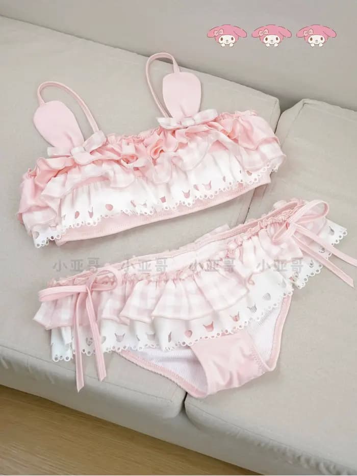 Nouvelle collection été : Maillot de bain une pièce rose pour filles, style Kawaii japonais Y2K, coupe ajustée décontractée, pour fille et étudiante