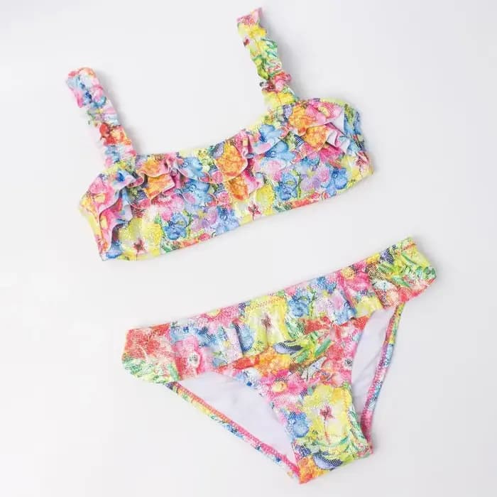 Maillot de bain 2 pièces pour petites filles, imprimé, pour enfants de 3 à 10 ans, vêtements de plage