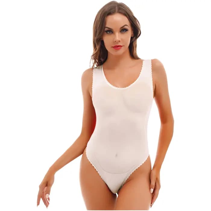 Maillot de bain transparent sans doublure pour femme