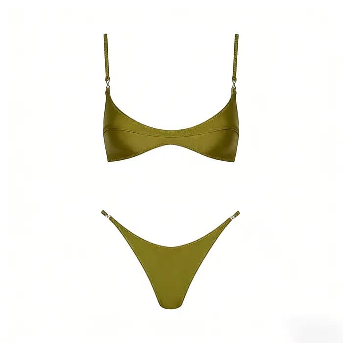 Maillot de bain bikini sexy tressé avec jupe, taille haute, coupe brésilienne, coupe échancrée, pour