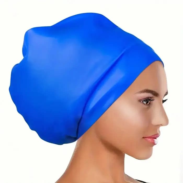 Bonnet de bain surdimensionné à cheveux longs, bonnet de bain en Silicone imperméable adapté aux femmes, hommes, tresses, tresses, Afros, 1 pièce