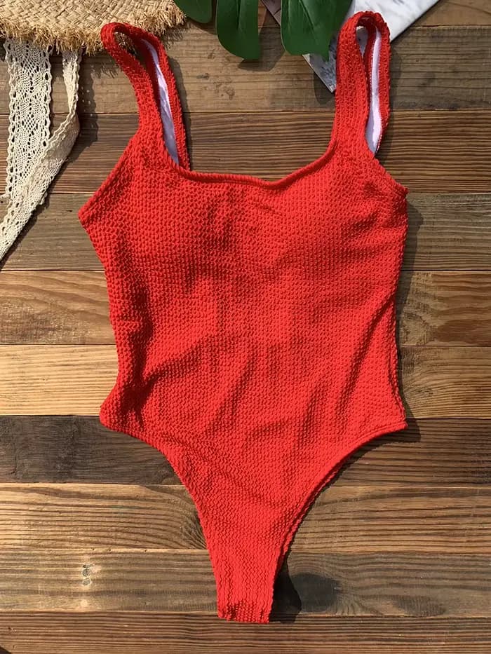 Maillot de bain une pièce monochromatique sexy pour femmes