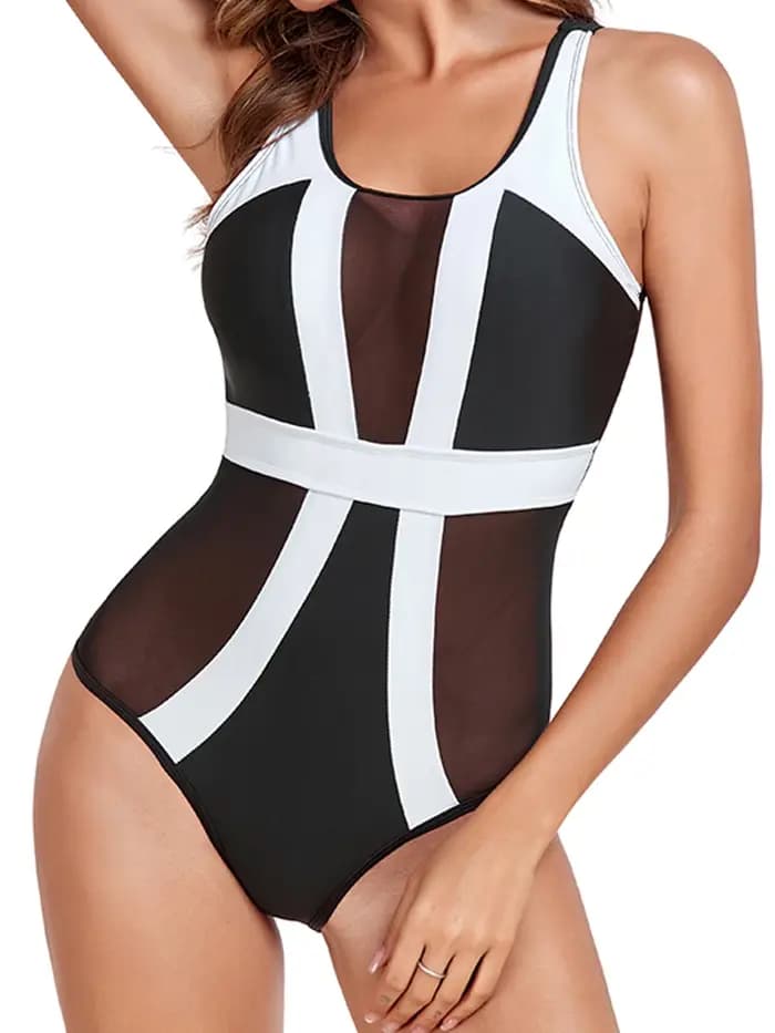 Maillot de bain une pièce sexy en maille unie 2026 pour femme