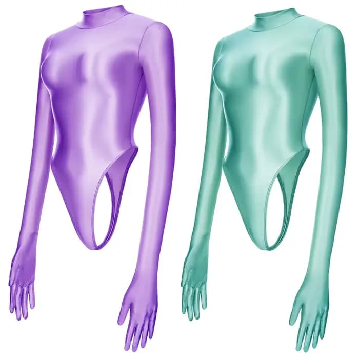 Maillot de bain sexy pour femme à manches longues avec gants
