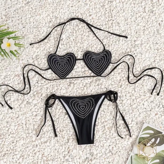 Ensemble de micro-bikini sexy 2026 pour femmes, bretelles croisées, ornement en coquillage, string,