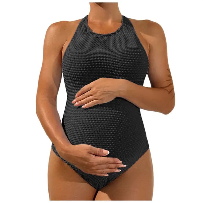Maillot de bain monokini pour femmes enceintes, couleur unie, sexy, grande taille, bikini triangle, maillot de bain une pièce, vêtements de bain