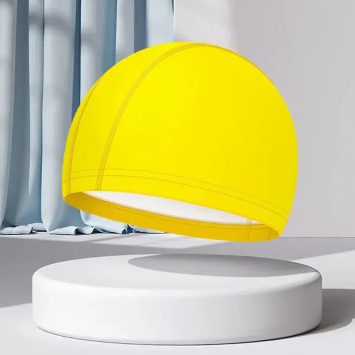 Bonnet de bain imperméable en PU pour enfants et adultes, bonnet de plongée à haute élasticité, non construit, cheveux longs, Protection des oreilles, unisexe