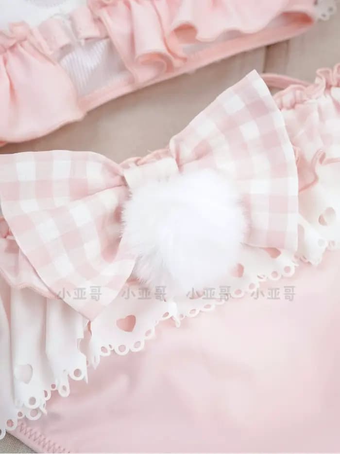 Nouvelle collection été : Maillot de bain une pièce rose pour filles, style Kawaii japonais Y2K, coupe ajustée décontractée, pour fille et étudiante