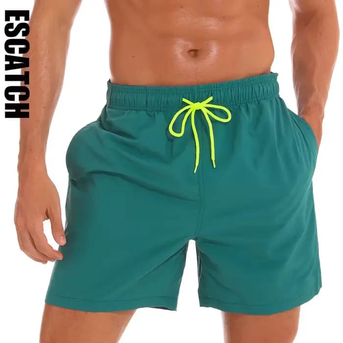 ESCATCH-Short de bain en nylon pour hommes, séchage rapide, short de plage, tissu solide, pantalon de surf, été