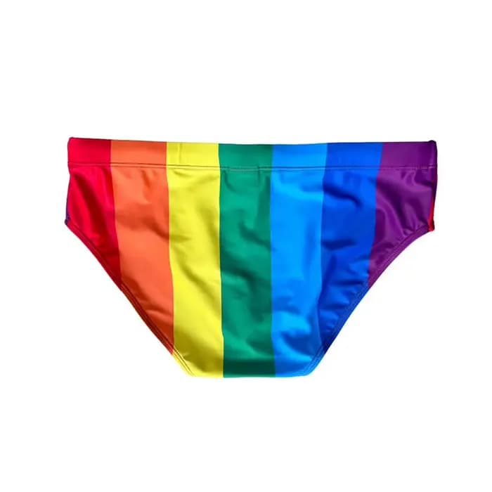 Maillot de bain triangle rayé arc-en-ciel pour hommes, taille basse, anti-embarras, printemps chaud, transfrontalier, 2025, 10113zb