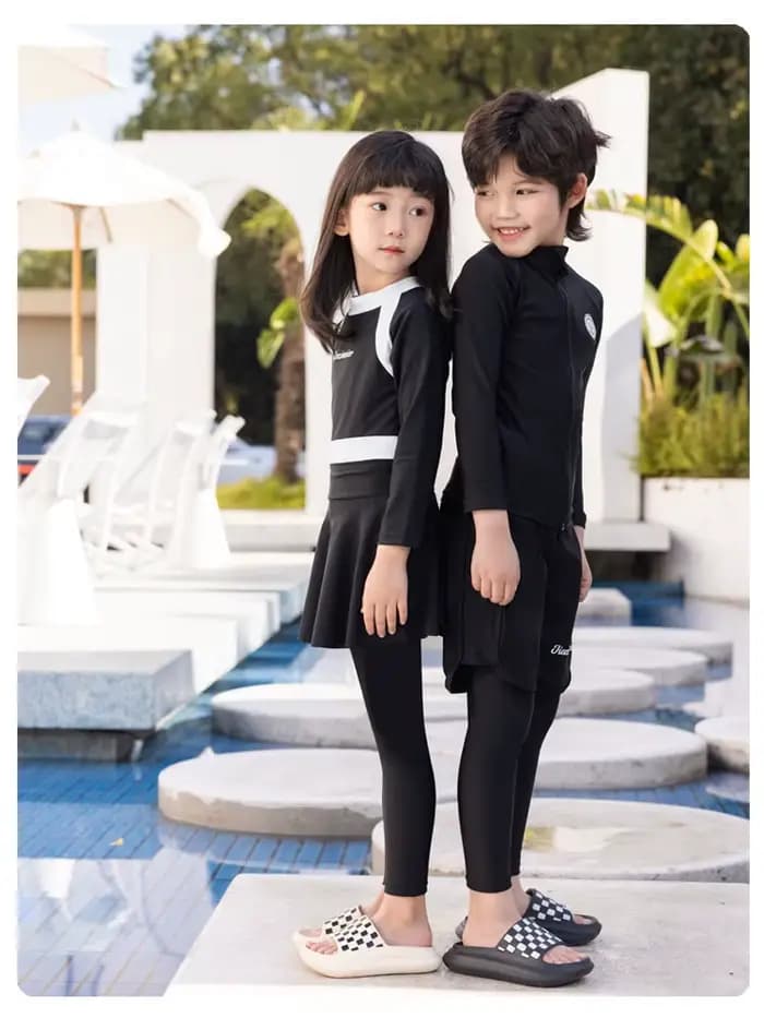 Maillot de bain à manches longues pour garçons et filles