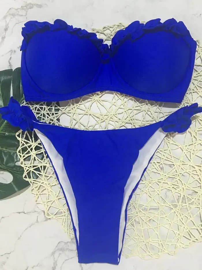 Soutien-gorge à volants coupe Bikinis 2025 Bandeau