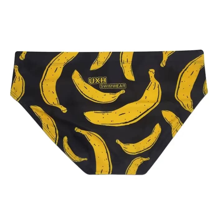 Slip de bain amusant imprimé banane pour hommes