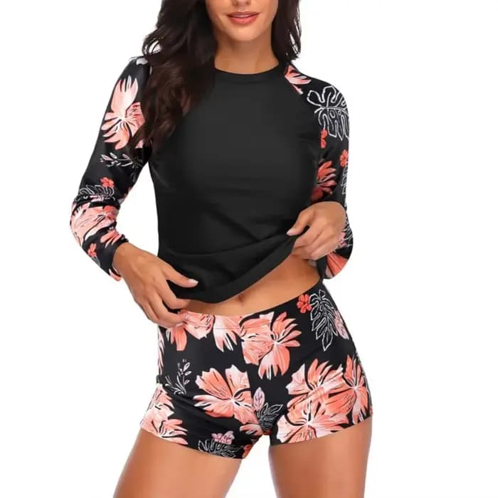 Maillot de bain deux pièces à manches longues pour femmes