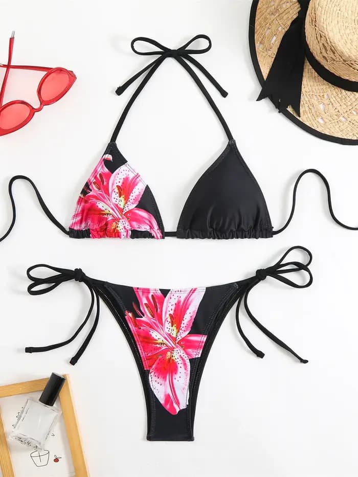 Maillot de bain brésilien imprimé floral pour femmes