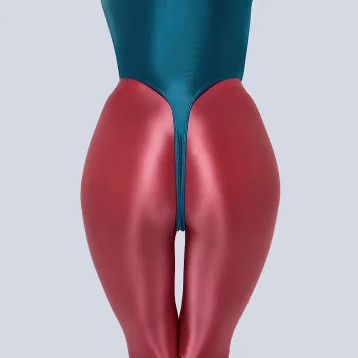 Maillot de bain une pièce en Satin brillant, Sexy, fourchette haute, string, pour femmes, brillant, serré, soyeux, lisse, en forme de T, Fitness