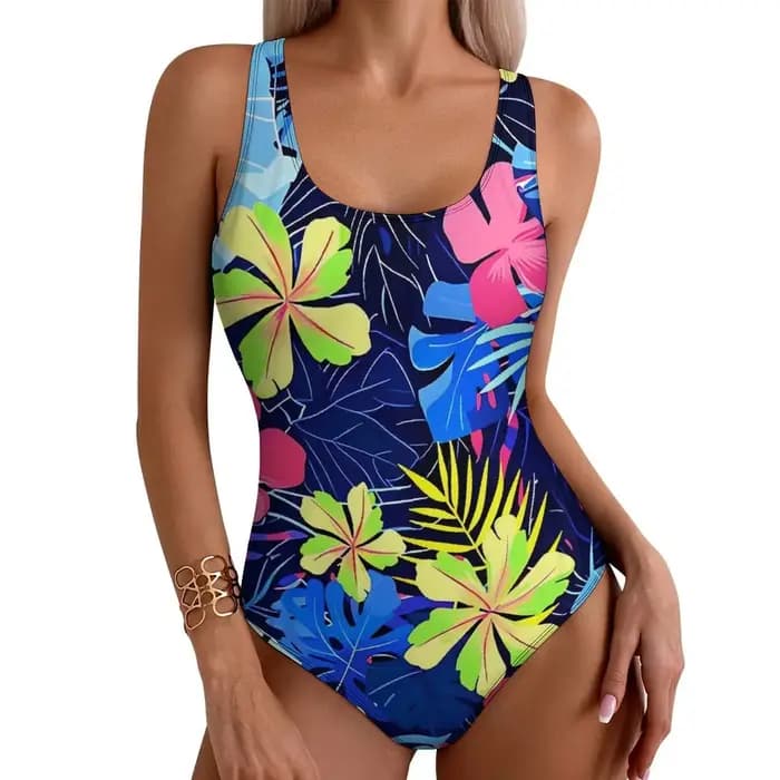 Maillot de bain une pièce à motif hawaïen pour femmes