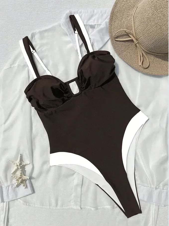 2025 épissage col en U jambe haute coupe une pièce maillot de bain femmes maillots de bain femme Monokini baigneur maillot de bain maillots de bain body