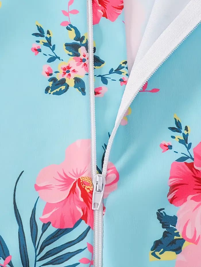 Maillot de bain une pièce à manches longues pour filles