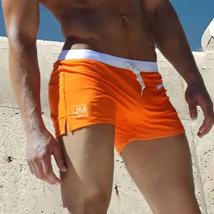 JOCKMAIL maillots de bain Shorts de bain hommes respirant Sport natation maillot de bain couleur unie taille élastique plage été short de bain