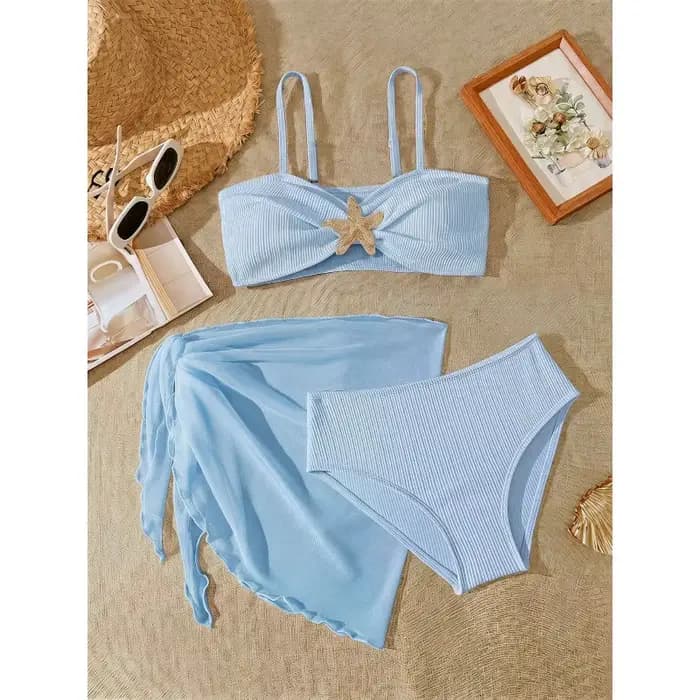 Maillots de bain trois pièces pour adolescentes UNITIM, ensemble de maillots de bain bikini pour filles avec étoile, 8-12 ans, maillot de bain pour plage et piscine