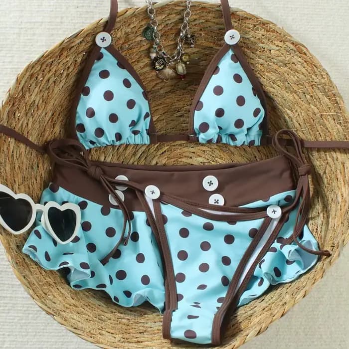 Ensemble de maillot de bain bikini 3 pièces avec paréo pour femme