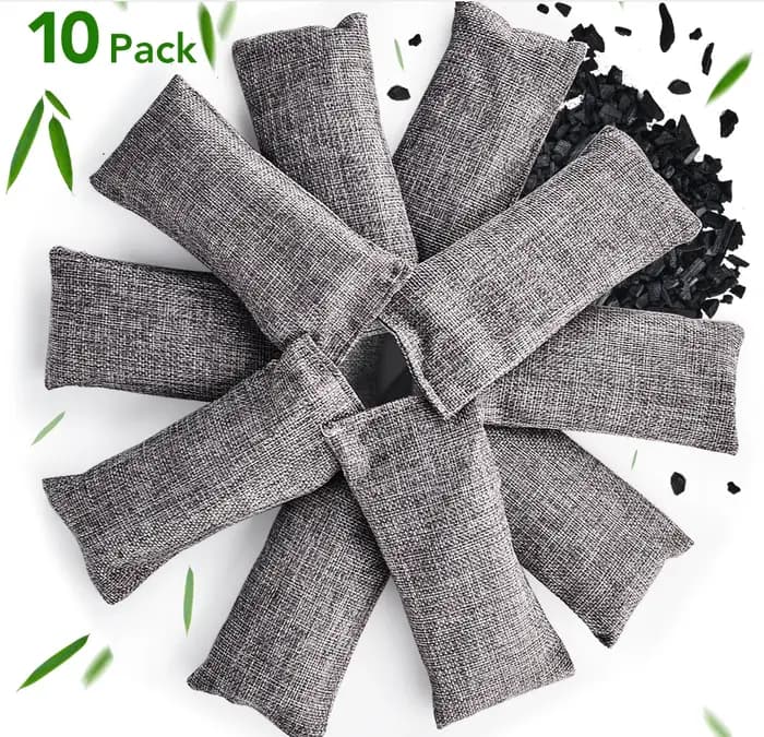 Sacs à charbon de bambou, 10 pièces, sacs à charbon actif pour Purification de l'air, placard intéri
