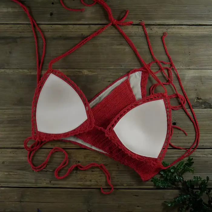 Maillots de bain pour femmes, maillot de bain push-up, ensembles de bikinis au crochet faits à la main, shorts de bain avec doublure