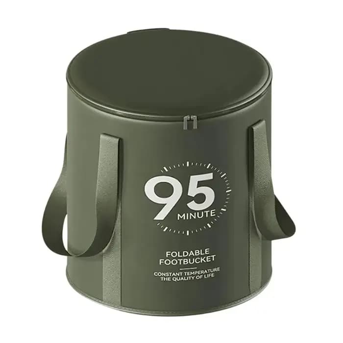 Grand seau de bain de pieds pliant avec couvercle