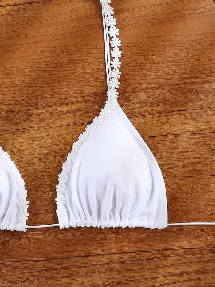 Maillot de bain blanc Rinabe à fleurs