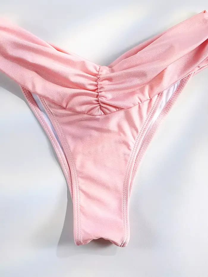 Plissé brésilien plis Bikini ensemble Sexy Micro Bikinis 2025 femmes maillot de bain femme Triangle maillots de bain vêtements de plage maillot de bain