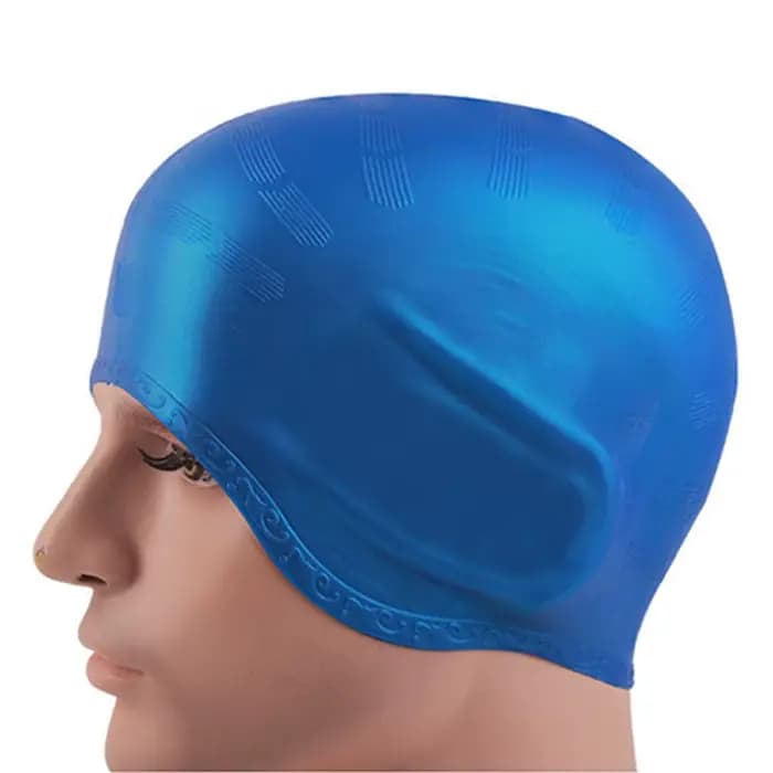 Bonnets de bain imperméables pour hommes et femmes, cheveux longs, protection des oreilles, chapeau de plongée en Silicone