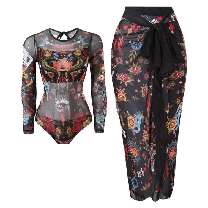 Maillot de bain une pièce à manches longues, Protection solaire, Style russe, séchage rapide, tissu Polyester, imprimé Floral, pour femmes