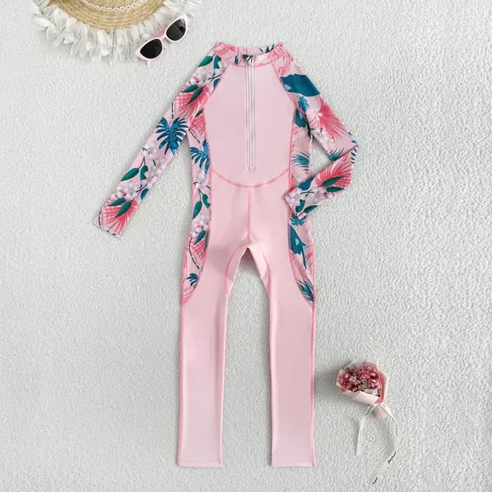 Maillot de bain une pièce à manches longues pour filles