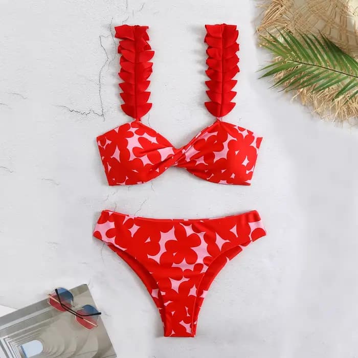 Maillot de bain deux pièces à armatures, Bikini, taille haute, Push Up, pour femmes, été