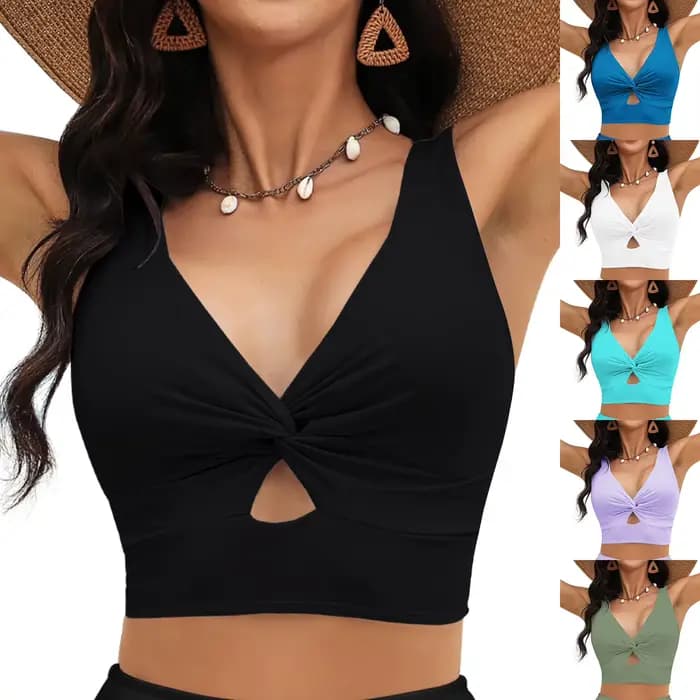 Maillot de bain pour femme haut couleur unie Bikini