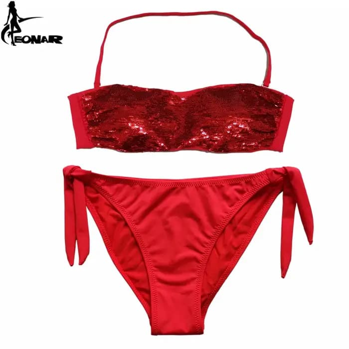 Maillot de bain à paillettes cousues pour femme