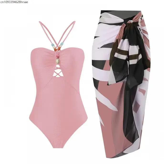2 pièces une épaule maillot de bain Sexy femmes Bikini 2025 découpé maillots de bain solide rouge maillot de bain femme Biquini body tenues de plage