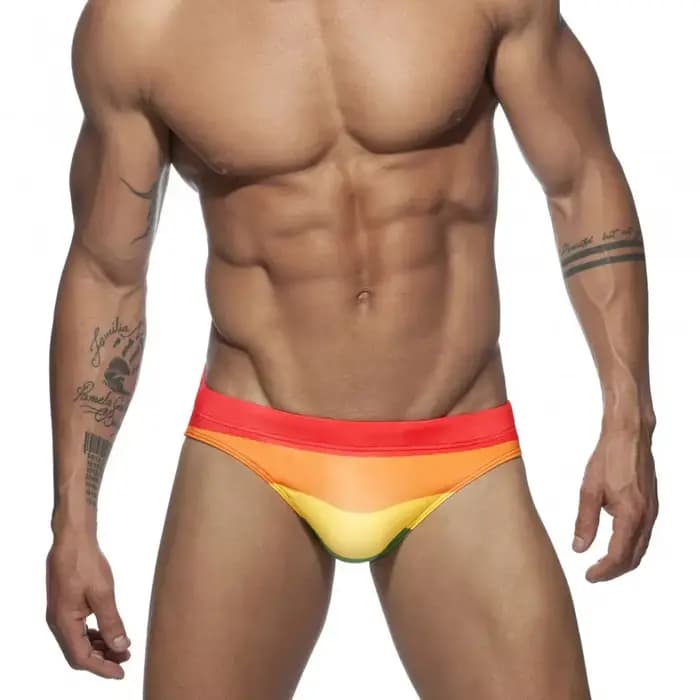 Maillot de bain arc-en-ciel Sexy pour hommes, culotte de sport, maillot de bain, Bikini, drapeau Gay