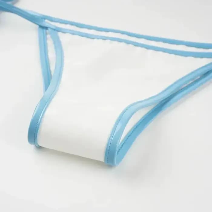 Tenue de cosplay anime japonaise mignonne pour fille, bikini en cuir, dos nu, mini-lingerie à bandes, maillot de bain, vêtements de nuit