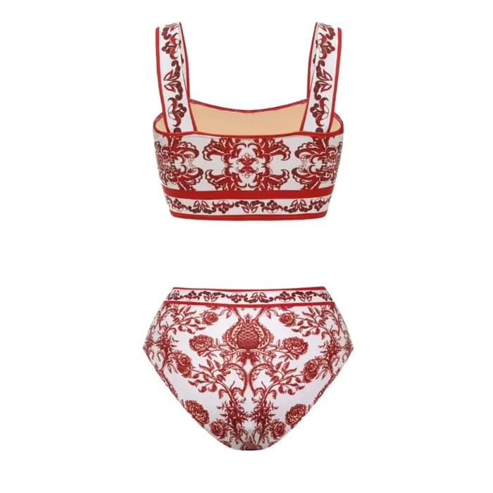 Nouveau Maillot de Bain Rétro Imprimé avec Cache-Maillot Femme, Maillot de Bain Floral 2026, Maillot de Bain Sexy, Bikinis, Combinaison Femme, Tenue de Plage
